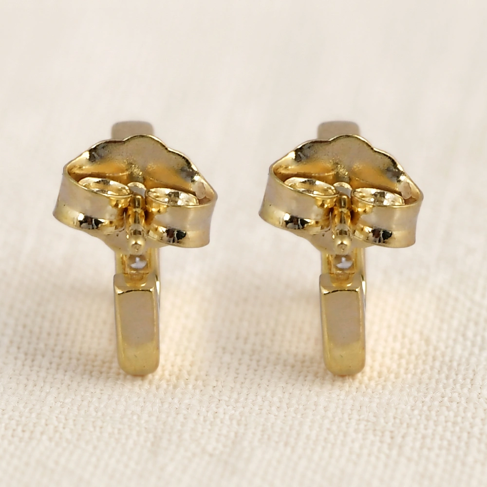 Sustainable 9Kt Yellow Gold Earrings with Lab Grown Diamond