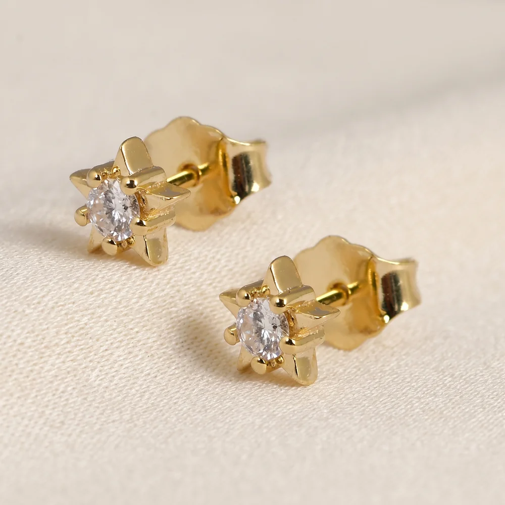 9 Kt Yellow Gold Studs Production with Lab Grown Diamond 9 Kt Yellow Gold Studs Production with Lab Grown Diamond