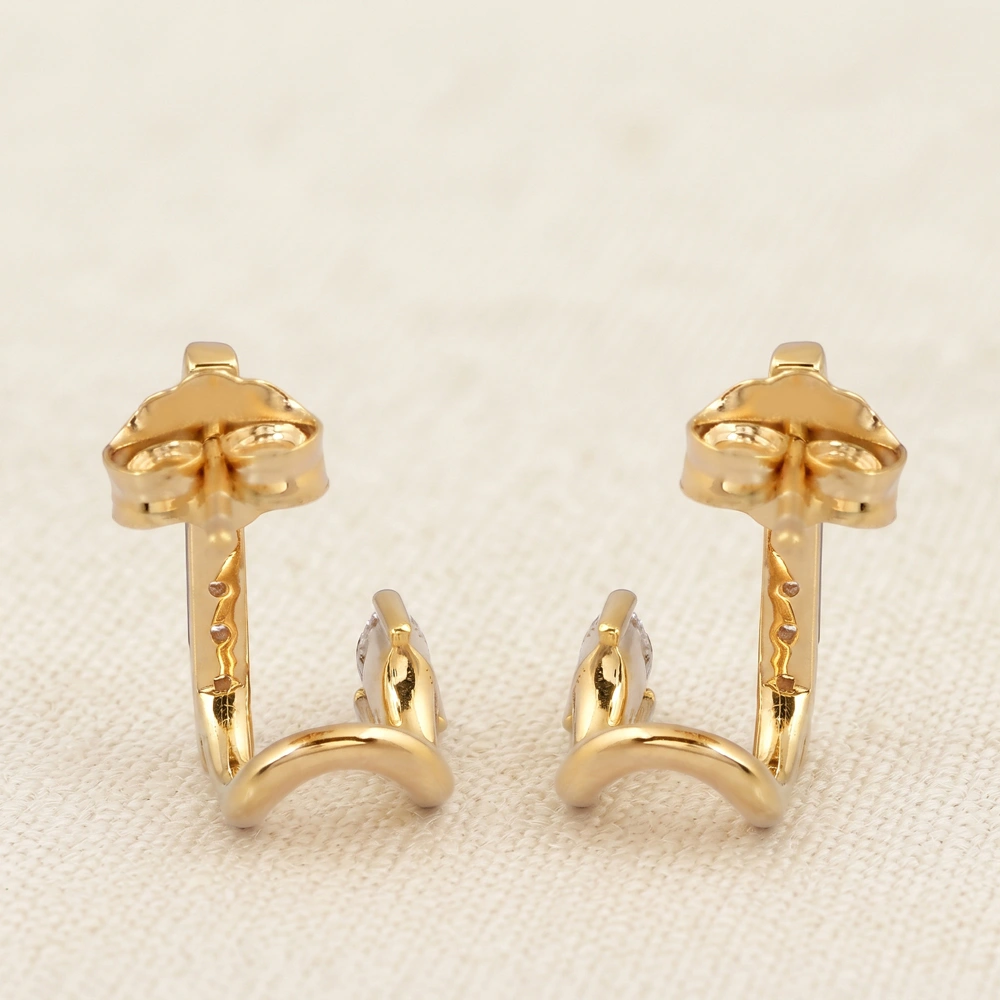 B2B 9Kt Gold Drop Earrings with Lab Grown Diamond Supplier B2B 9Kt Gold Drop Earrings with Lab Grown Diamond Supplier