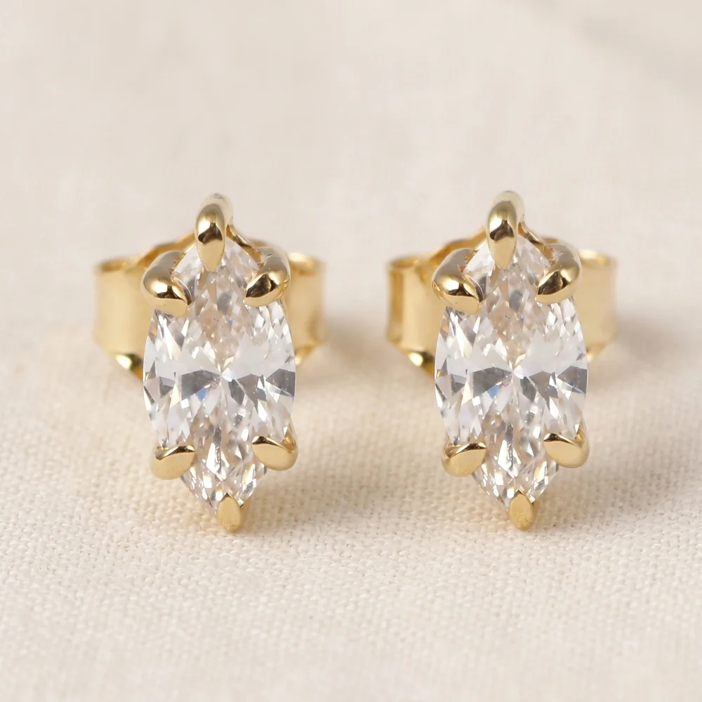 Lab Grown DIAMOND 9Kt Yellow Gold Studs Wholeale