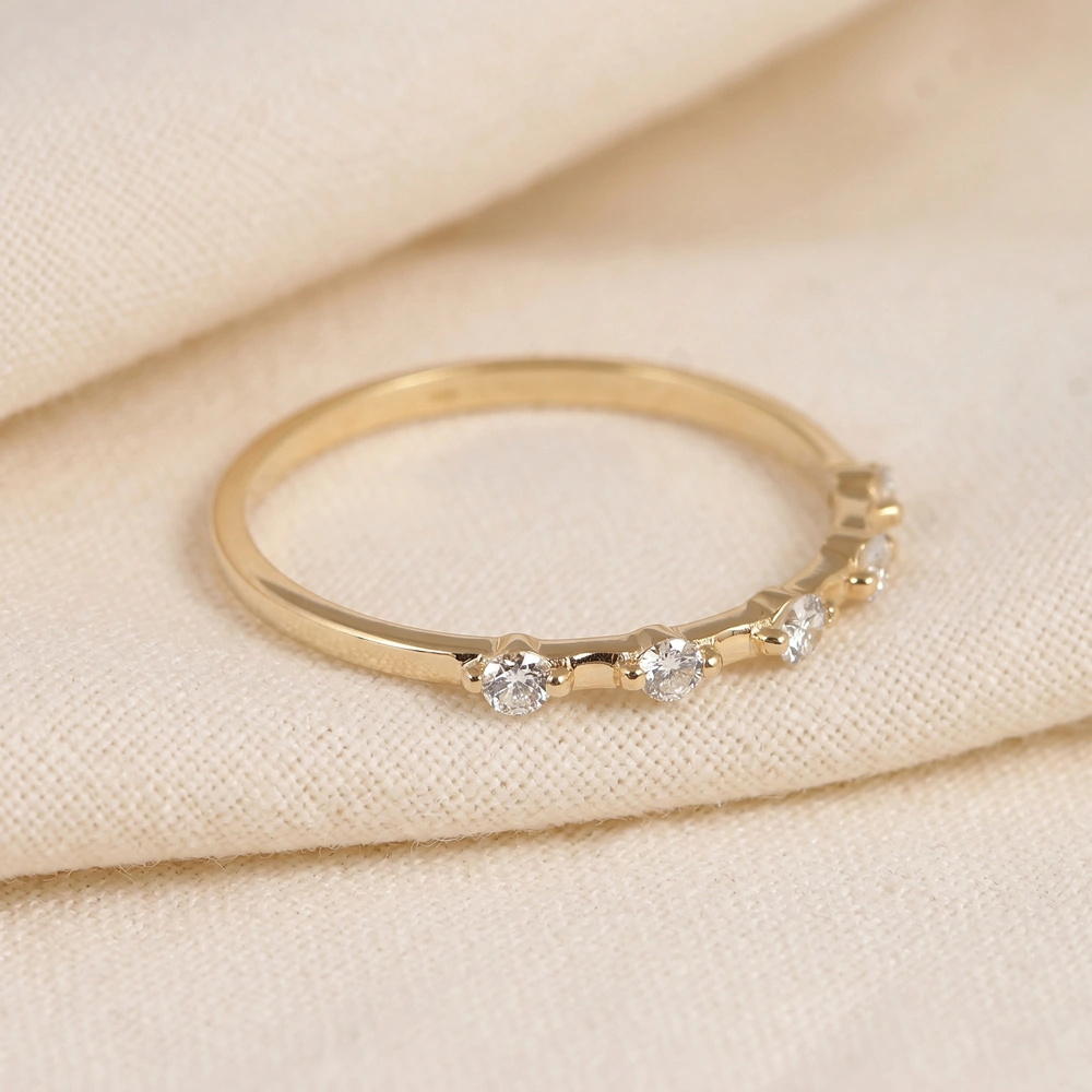 Yellow Gold Eternity Band With Lab Grown Diamond