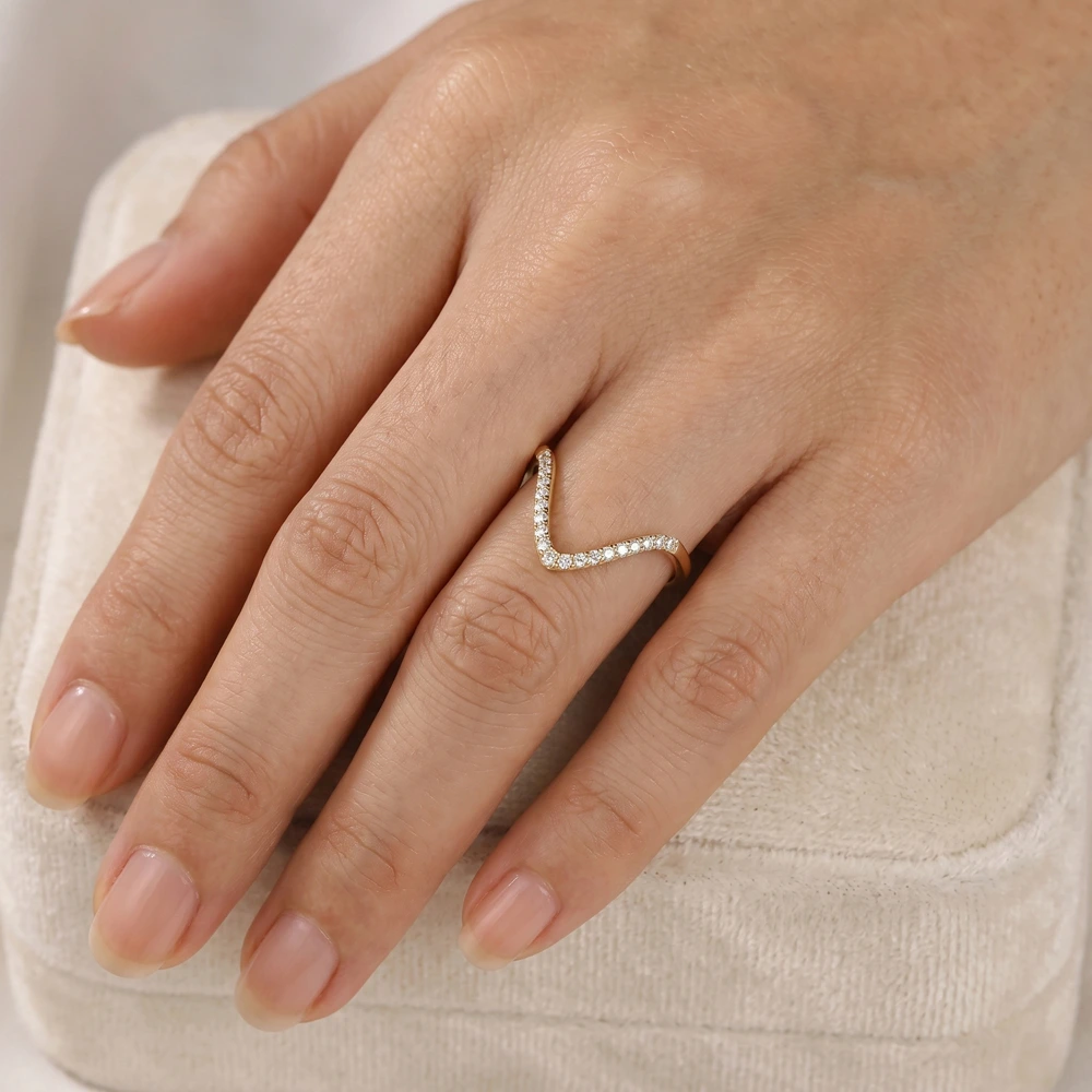 Lab Grown Diamond 9Kt Yellow Gold Wave Eternity Band