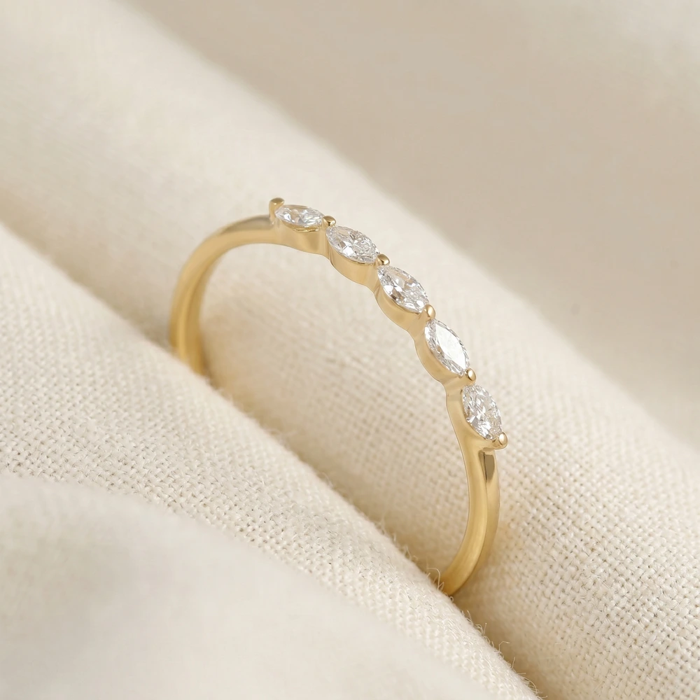 Lab Grown Diamond 9Kt Solid Gold Eternity Band Handcrafted Lab Grown Diamond 9Kt Solid Gold Eternity Band Handcrafted