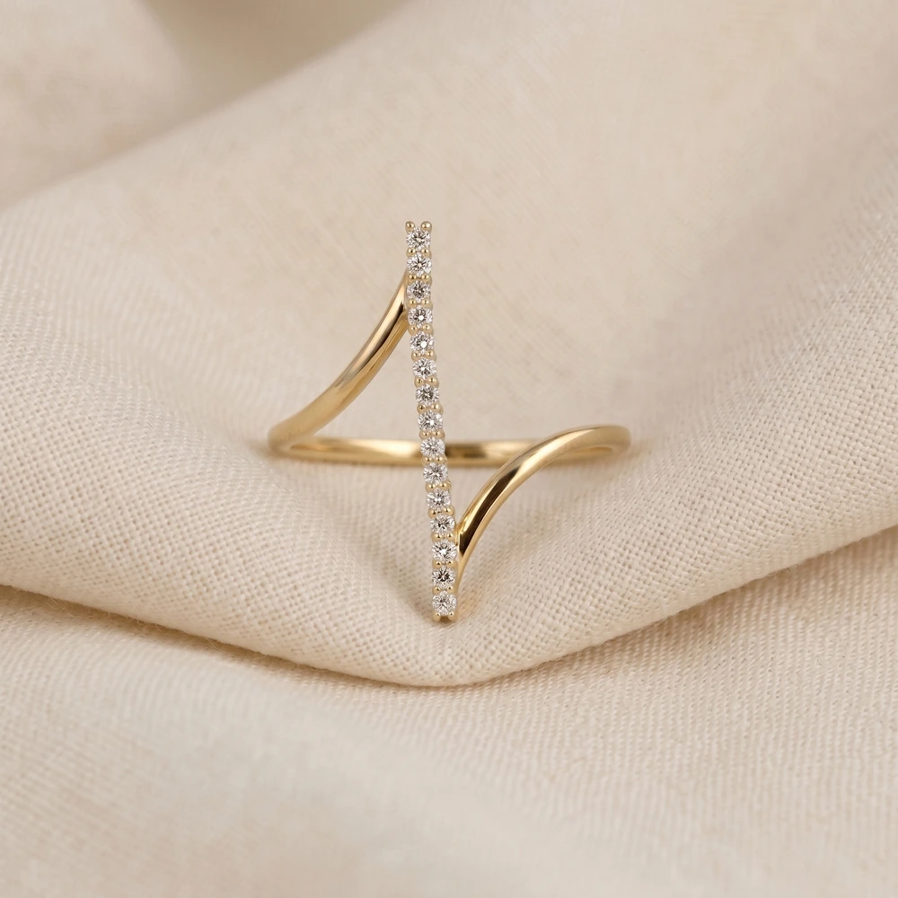 Handcrafted Lab Grown Diamond 9Kt Solid Yellow Gold Ring Handcrafted Lab Grown Diamond 9Kt Solid Yellow Gold Ring