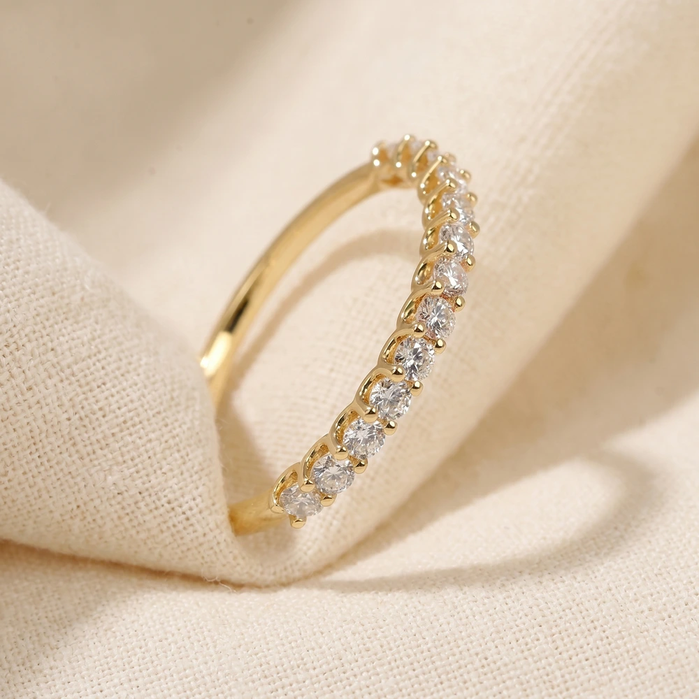 Lab Grown Diamond Handcrafted Solid Gold Eternity Band