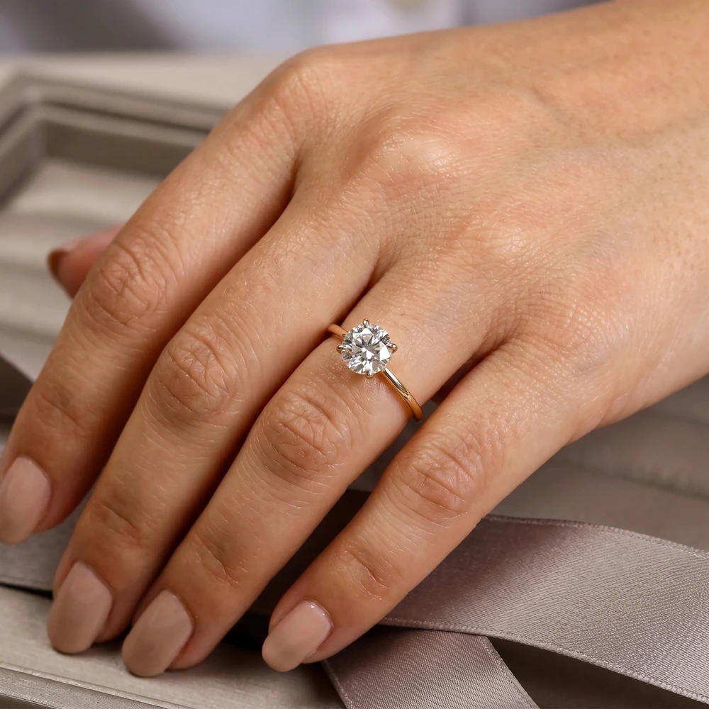 Handcrafted 9Kt Yellow Gold Solitaire Ring With Lab Diamond Handcrafted 9Kt Yellow Gold Solitaire Ring With Lab Diamond