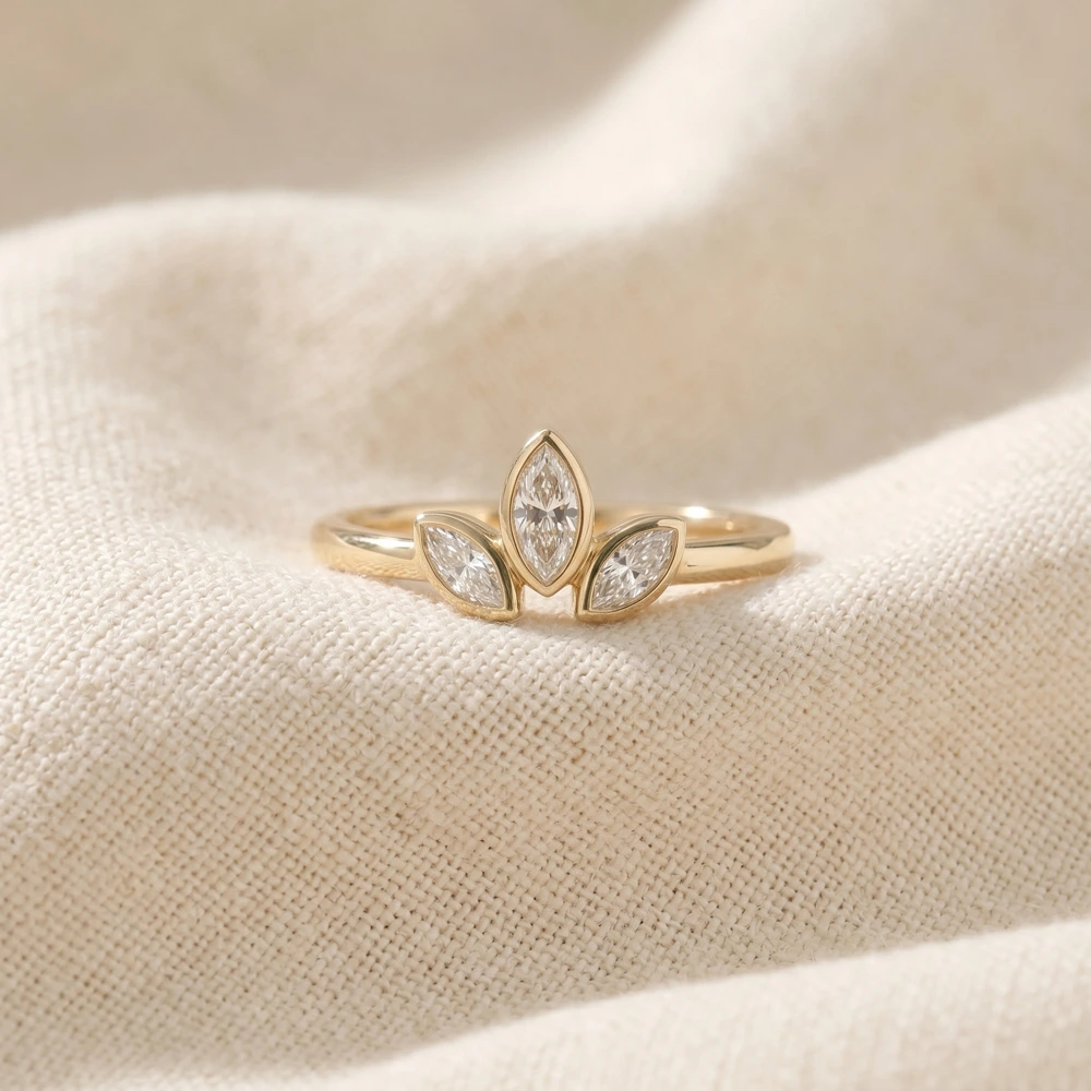 Stunning 9Kt Yellow Gold Ring With Lab Grown Diamond Stunning 9Kt Yellow Gold Ring With Lab Grown Diamond