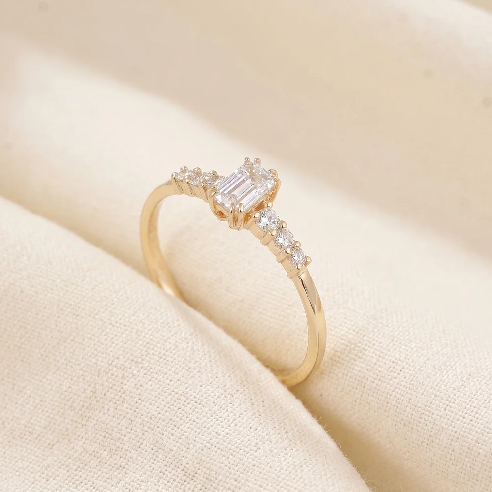 Handcrafted 9Kt Yellow Gold Solitaire Ring Lab Grown Diamond Handcrafted 9Kt Yellow Gold Solitaire Ring Lab Grown Diamond