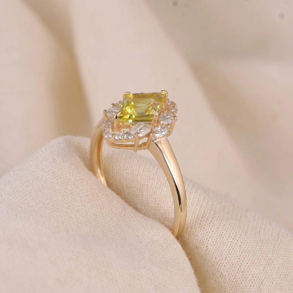 Lab Grown Diamond Yellow Sapphire 9Kt Solid Gold Ring Lab Grown Diamond Yellow Sapphire 9Kt Solid Gold Ring