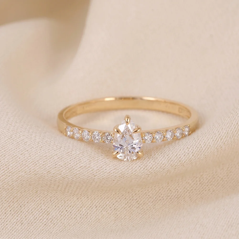Lab Grown Diamond Handcrafted 9Kt Yellow Gold Ring Lab Grown Diamond Handcrafted 9Kt Yellow Gold Ring