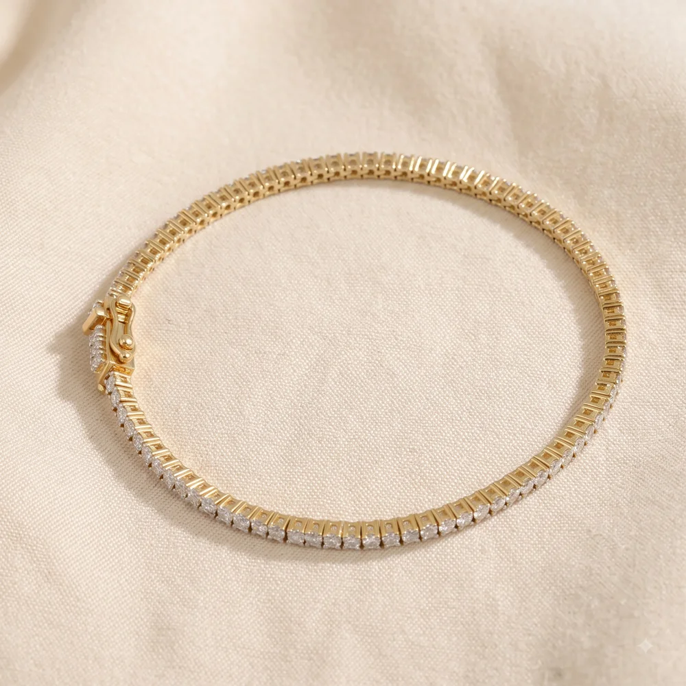 14KT Yellow Gold Lab Grown Diamond Tennis Bracelet 14KT Yellow Gold Lab Grown Diamond Tennis Bracelet