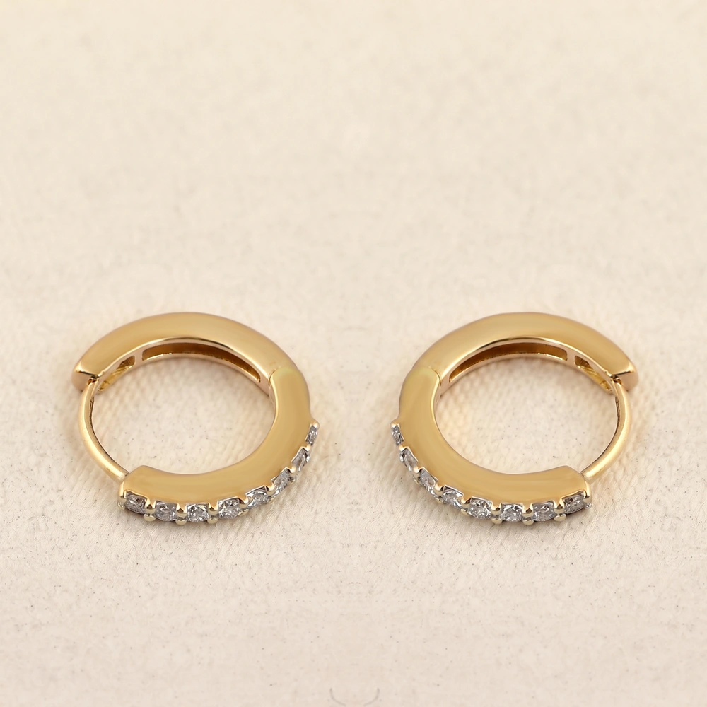 Unique Lab Grown Diamond Earrings in Yellow Gold 14kt Unique Lab Grown Diamond Earrings in Yellow Gold 14kt