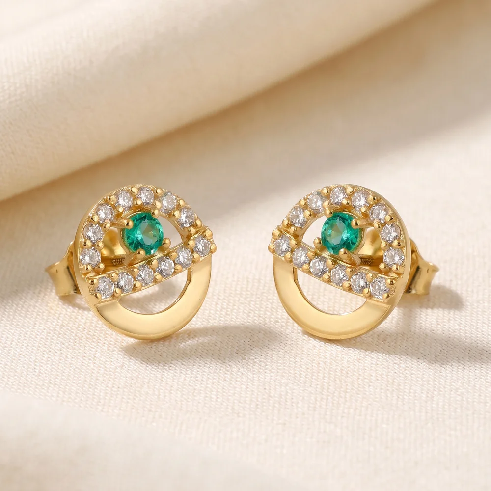 Lab Grown Diamond Columbia Emerald Earrings 9Kt Gold Lab Grown Diamond Columbia Emerald Earrings 9Kt Gold