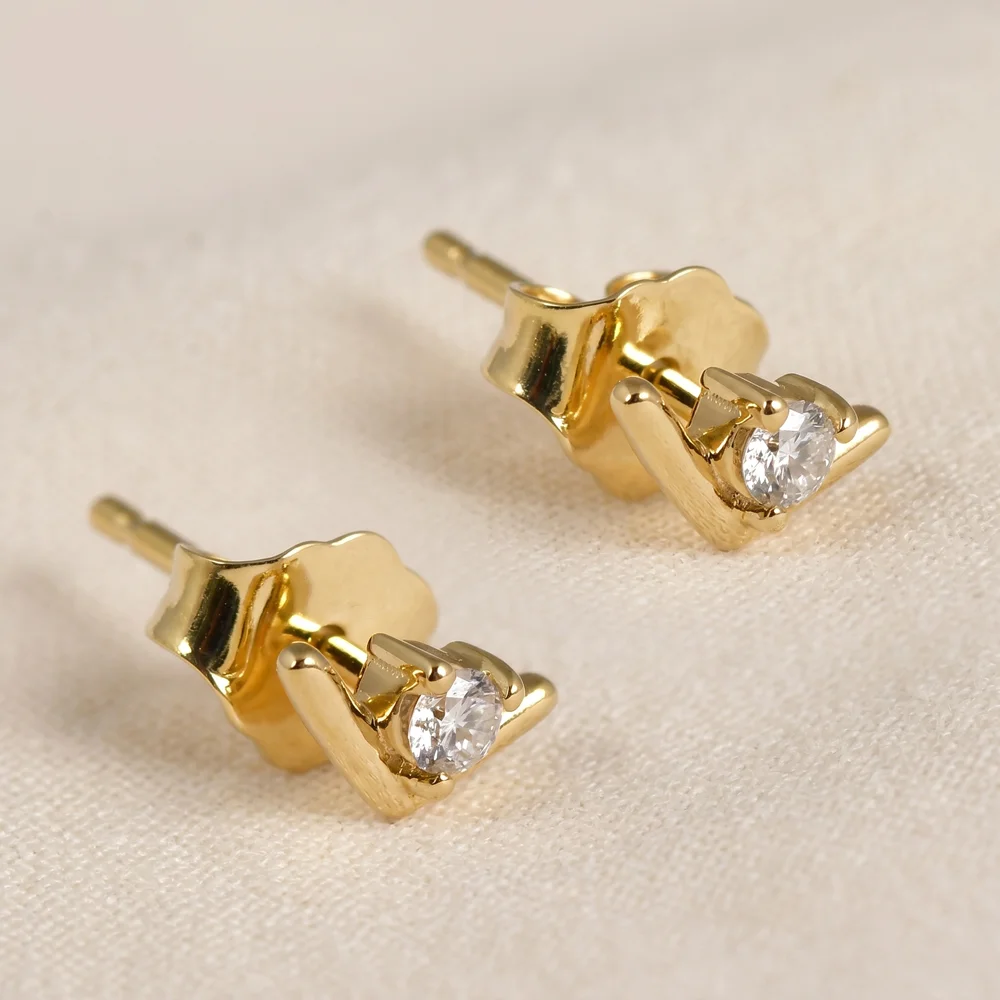 Factory Direct 14Kt Gold Studs with Lab Grown Diamond