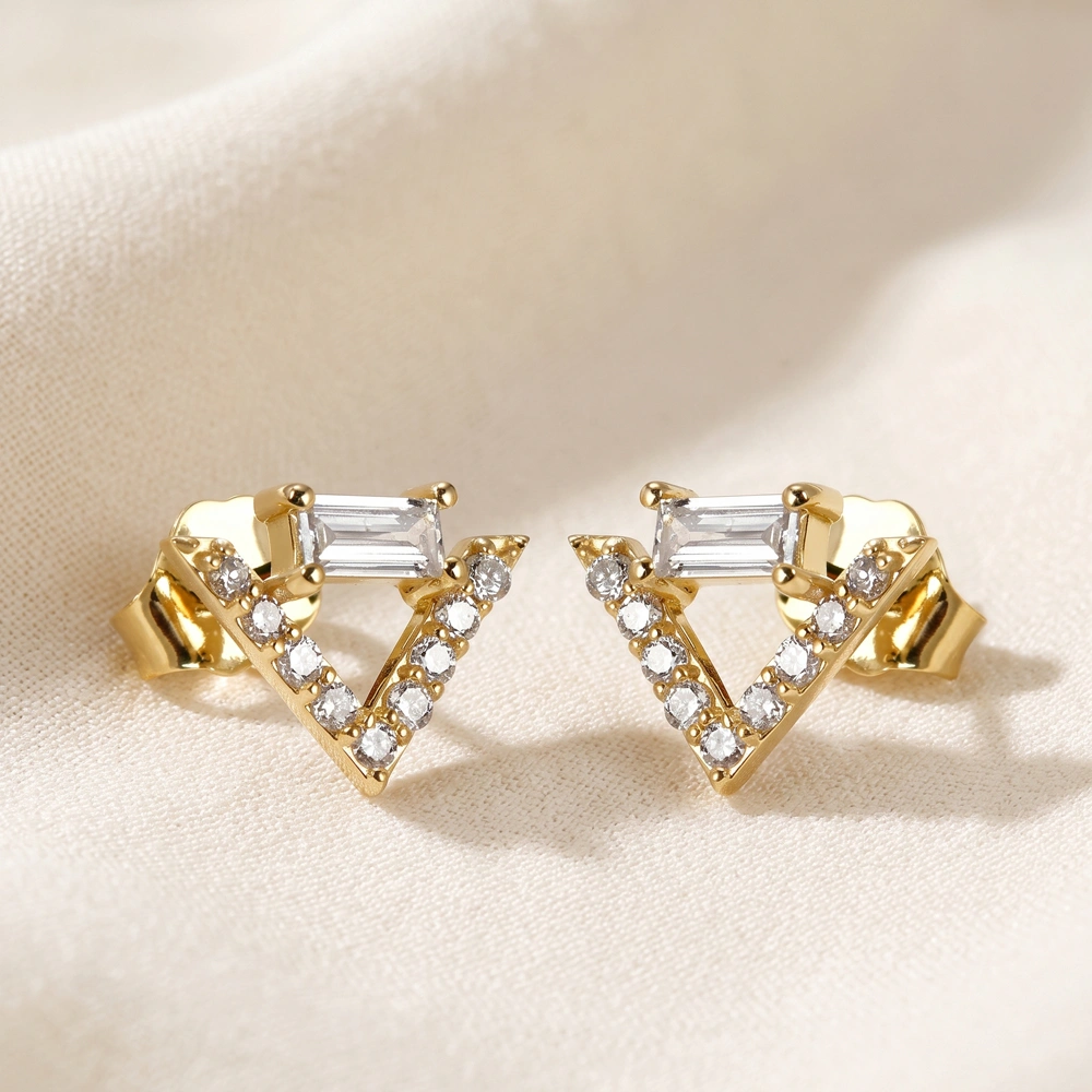 9Kt Yellow Gold Solid Earrings with Lab Grown Diamond Bulk