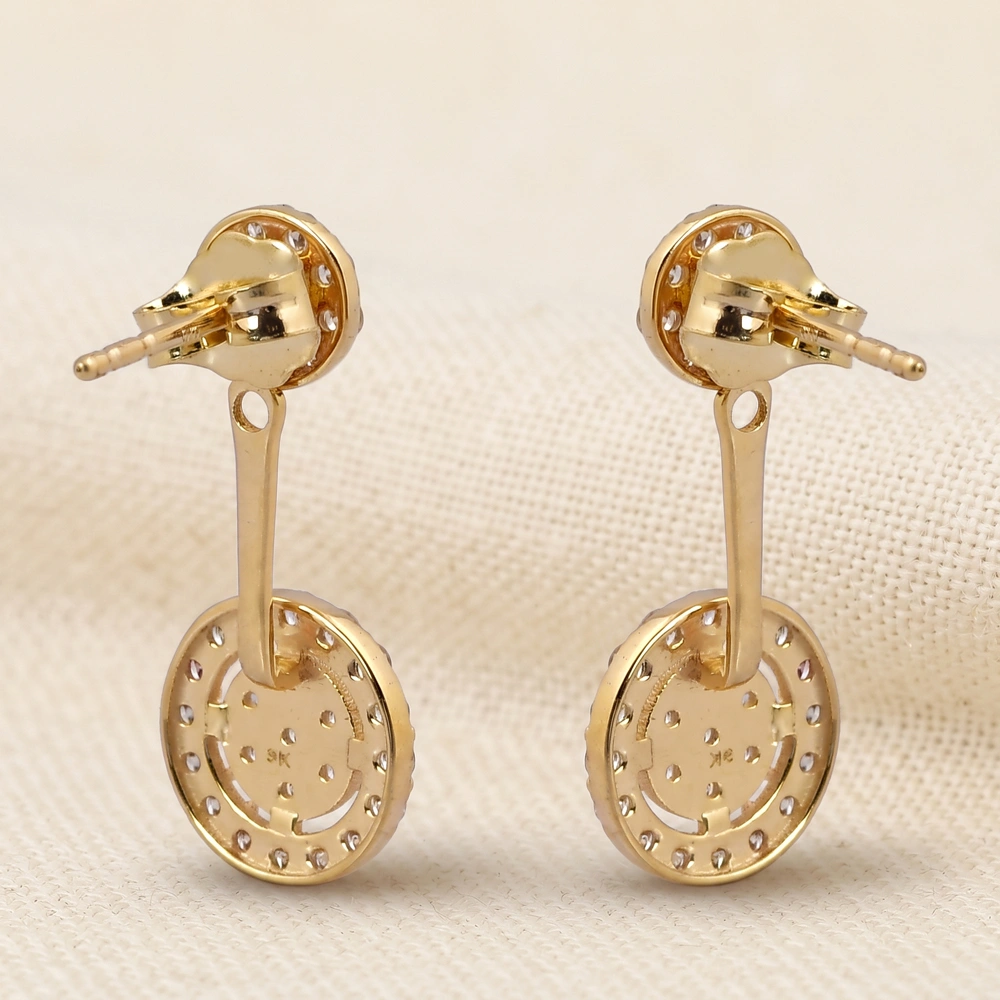 9Kt Yellow Gold Jacket Earrings with Lab Grown Diamond 9Kt Yellow Gold Jacket Earrings with Lab Grown Diamond