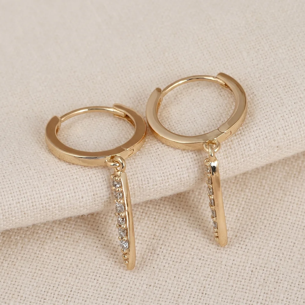 9Kt Solid Yellow Gold Huggies Earrings with Lab Grown Diamond 9Kt Solid Yellow Gold Huggies Earrings with Lab Grown Diamond