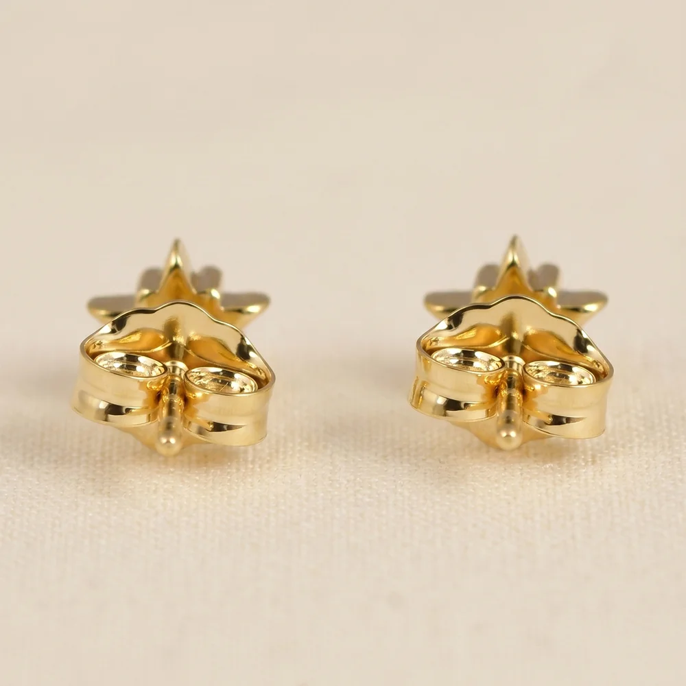 9 Kt Yellow Gold Studs Production with Lab Grown Diamond 9 Kt Yellow Gold Studs Production with Lab Grown Diamond
