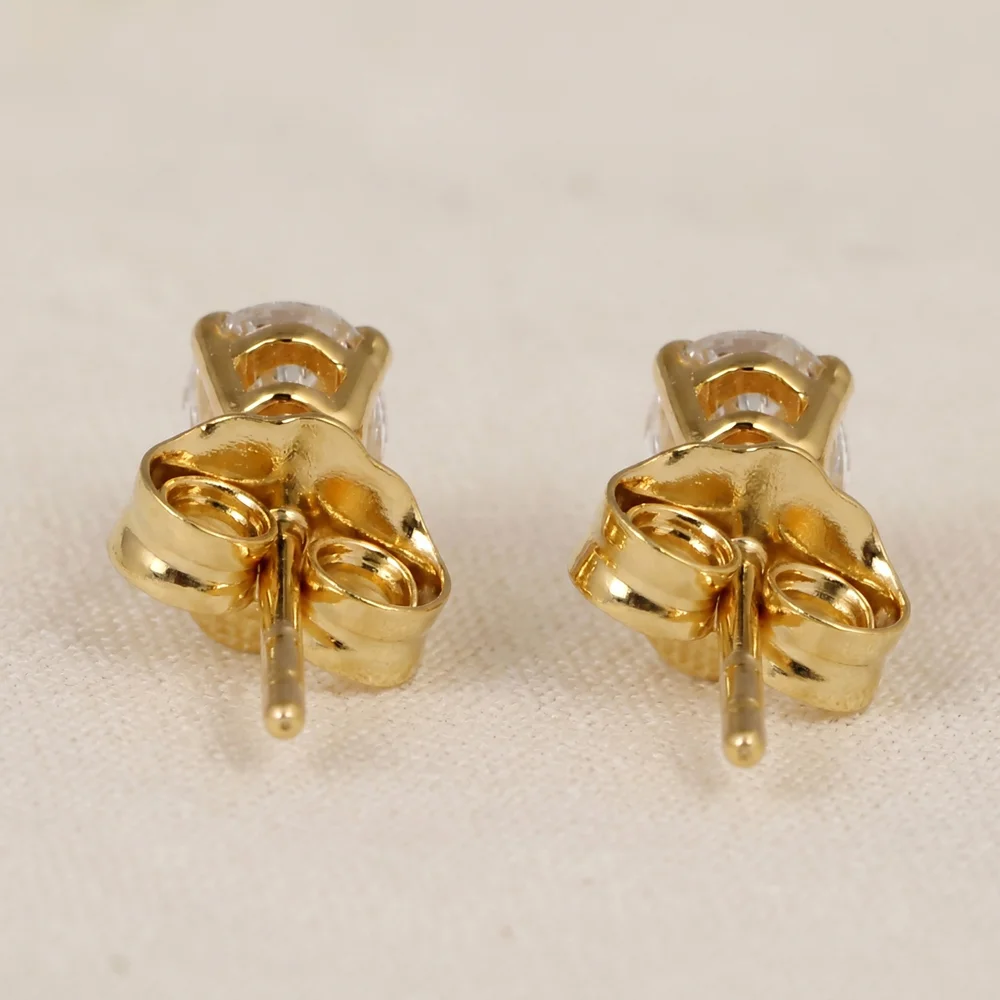9Kt Yellow Gold Studs with Certified Lab Diamond