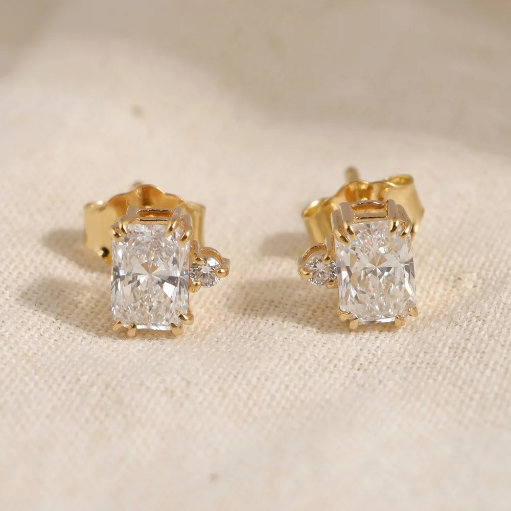 Lab Grown Diamond 9Kt Yellow Gold Earrings Bulk Manufacturing Lab Grown Diamond 9Kt Yellow Gold Earrings Bulk Manufacturing