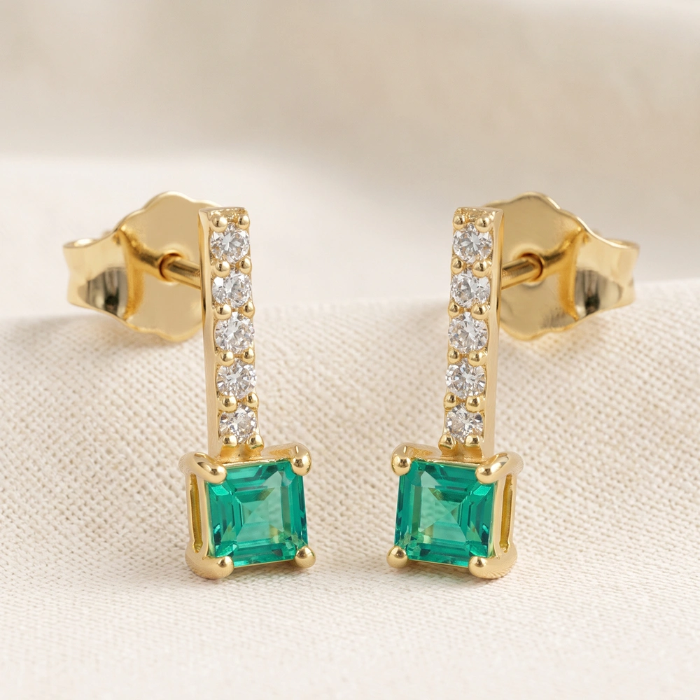 9Kt Yellow Gold Earrings with Lab Grown Diamond 9Kt Yellow Gold Earrings with Lab Grown Diamond