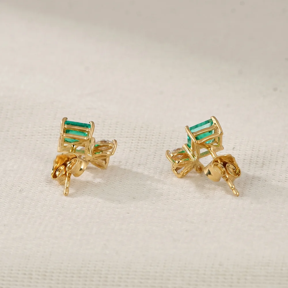 Lab Grown Diamond Columbia Emerald 9Kt Yellow Gold Studs Lab Grown Diamond Columbia Emerald 9Kt Yellow Gold Studs
