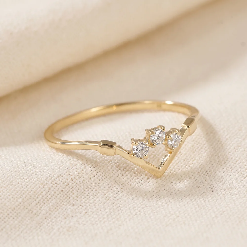 Wholesale 9K Gold Delicate Ring With Lab Grown Diamond Wholesale 9K Gold Delicate Ring With Lab Grown Diamond