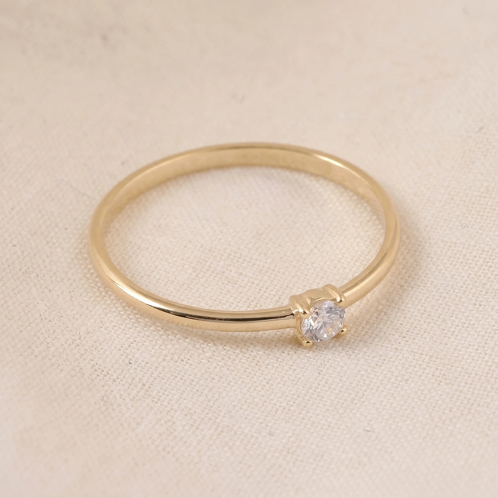 18Kt Gold Delicate Ring Production With Lab Grown Diamond
