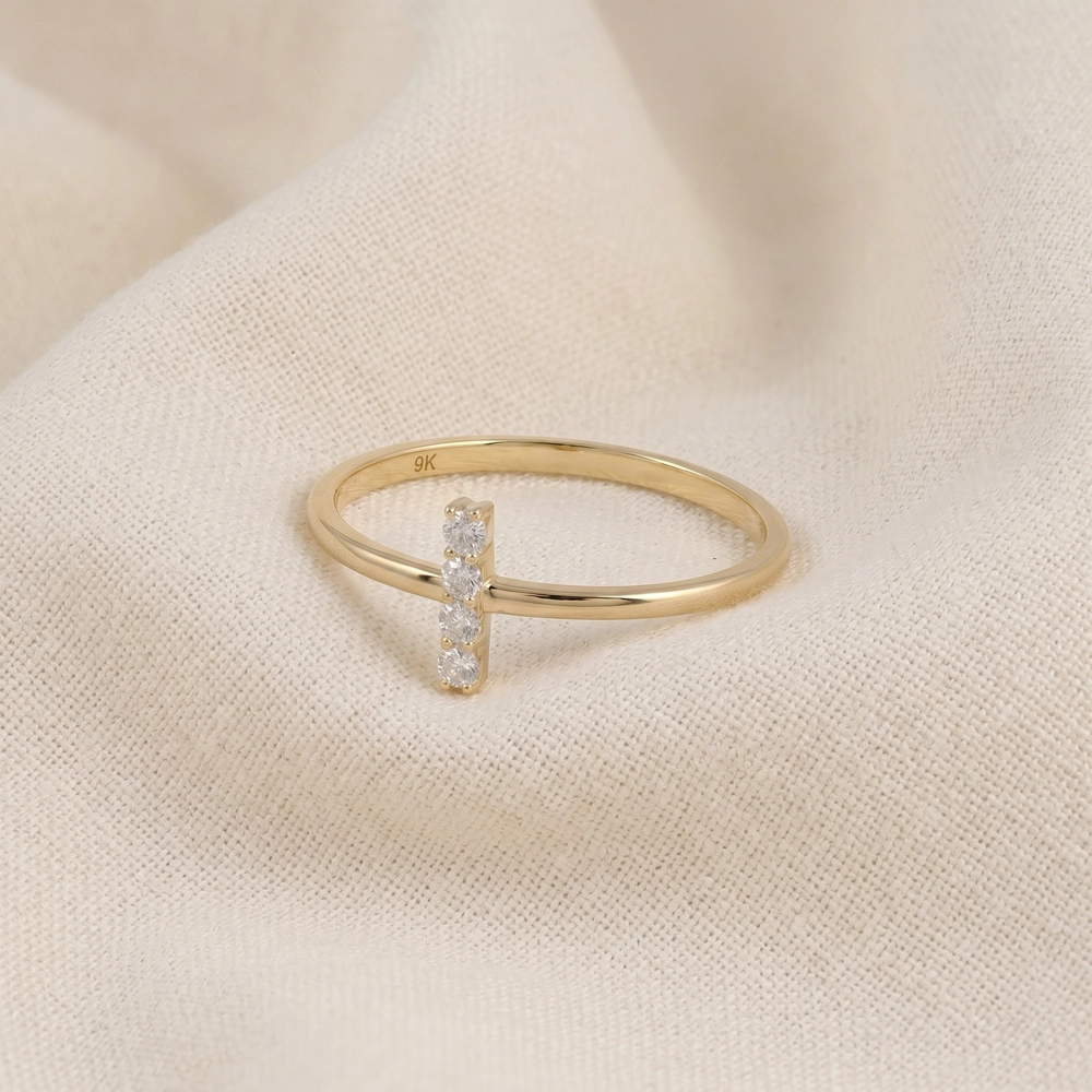 9Kt Yellow Gold Delicate Ring Maker With Lab Grown Diamond 9Kt Yellow Gold Delicate Ring Maker With Lab Grown Diamond