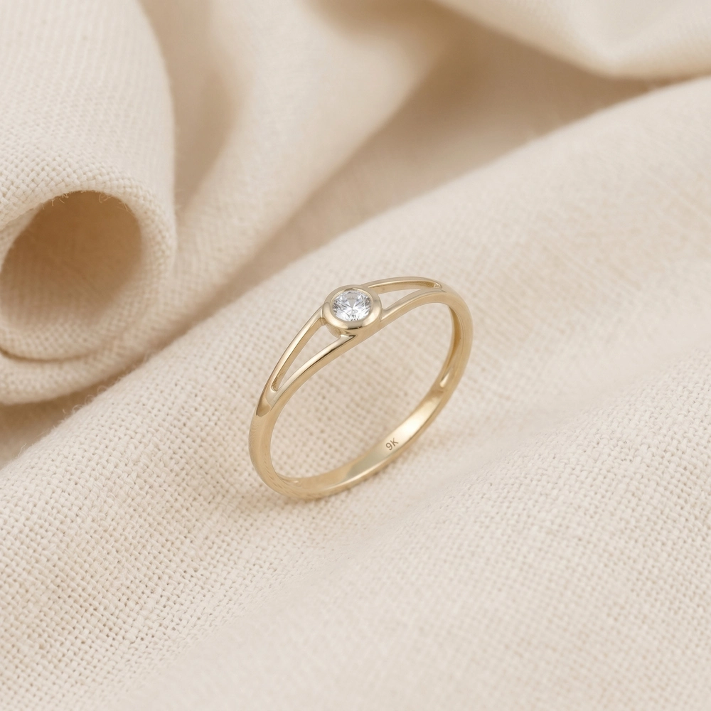 14Kt Gold Delicate Ring Wholesale With Lab Grown Diamond 14Kt Gold Delicate Ring Wholesale With Lab Grown Diamond