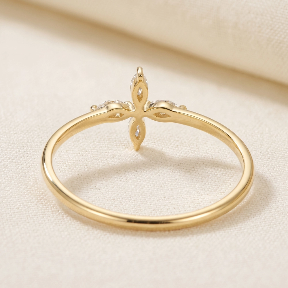9Kt Solid Yellow Gold Finger Ring With Lab Grown Diamond 9Kt Solid Yellow Gold Finger Ring With Lab Grown Diamond