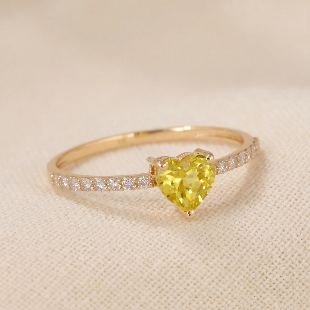 9Kt Gold Ring With Lab Grown Diamond And Yellow Sapphire
