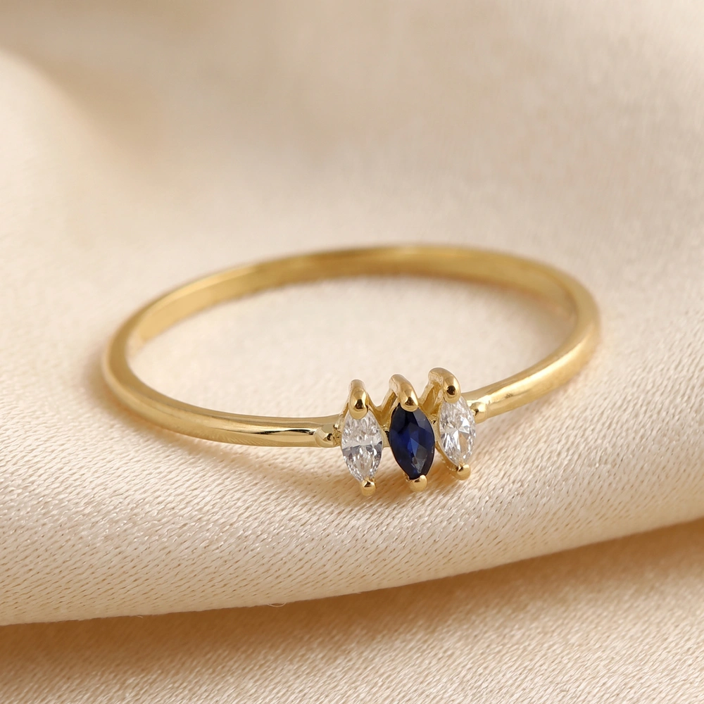 9Kt Solid Gold Ring Lab Grown Diamond And Royal Blue Sapphire 9Kt Solid Gold Ring Lab Grown Diamond And Royal Blue Sapphire