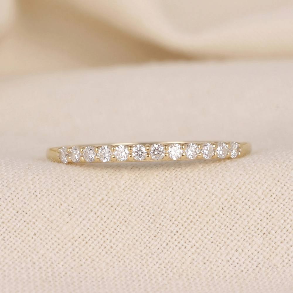 9Kt Yellow Solid Gold Eternity Band With Lab Grown Diamond 9Kt Yellow Solid Gold Eternity Band With Lab Grown Diamond
