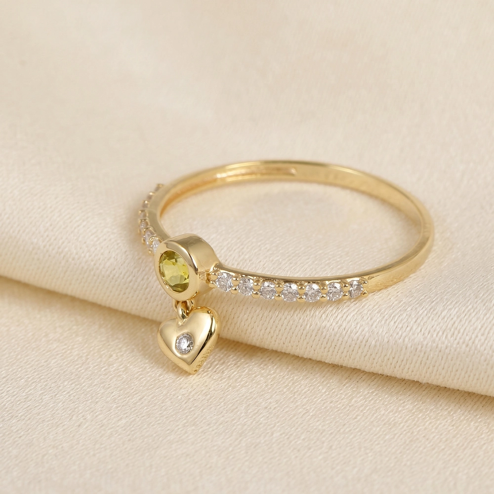 Yellow Gold Ring With Lab Diamond And Yellow Sapphire Yellow Gold Ring With Lab Diamond And Yellow Sapphire