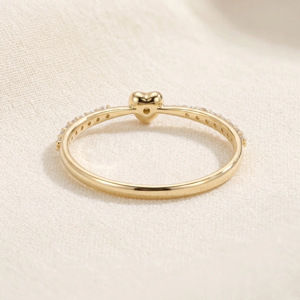 Yellow Gold Heart Ring Bulk With Lab Grown Diamond Yellow Gold Heart Ring Bulk With Lab Grown Diamond