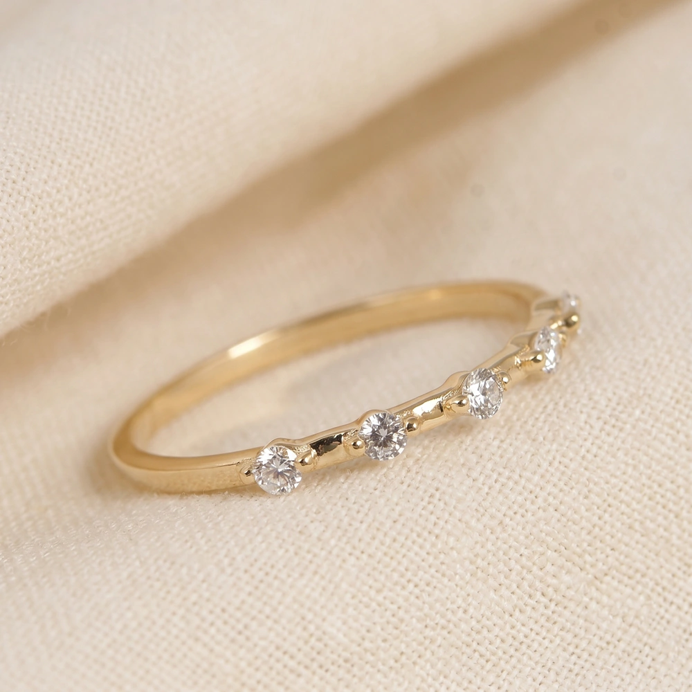 Yellow Gold Eternity Band With Lab Grown Diamond