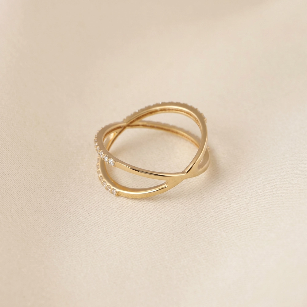 Lab Grown Diamond Yellow Gold Criss Cross Eternity Band Lab Grown Diamond Yellow Gold Criss Cross Eternity Band