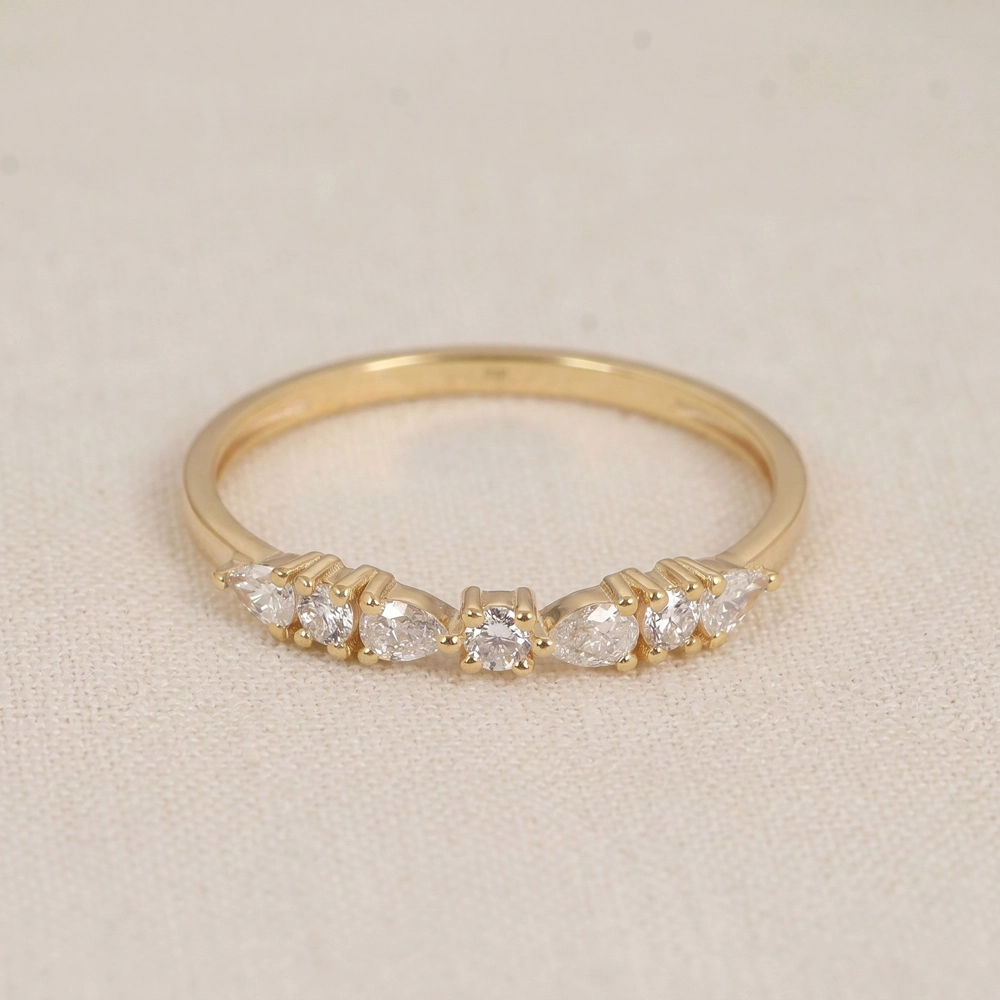 Handcrafted Yellow Gold Ring With Lab Grown Diamond Handcrafted Yellow Gold Ring With Lab Grown Diamond