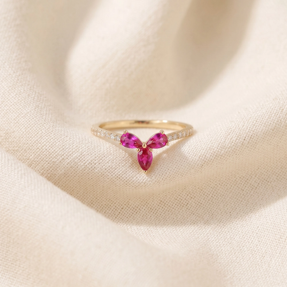 Lab Grown Diamond And Hot Pink Tourmaline 9Kt Yellow Gold Ring Lab Grown Diamond And Hot Pink Tourmaline 9Kt Yellow Gold Ring