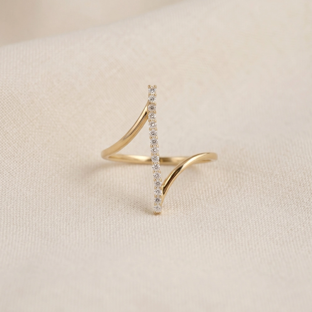 Handcrafted Lab Grown Diamond 9Kt Solid Yellow Gold Ring Handcrafted Lab Grown Diamond 9Kt Solid Yellow Gold Ring