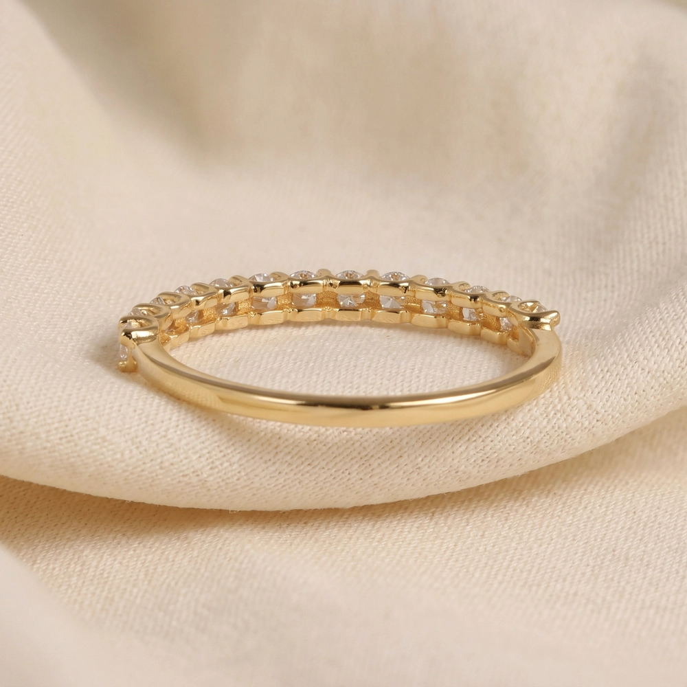 Lab Grown Diamond Handcrafted Solid Gold Eternity Band