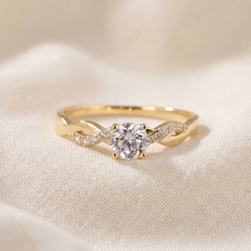 Handcrafted Gold Solitaire Ring With Lab Grown Diamond Handcrafted Gold Solitaire Ring With Lab Grown Diamond