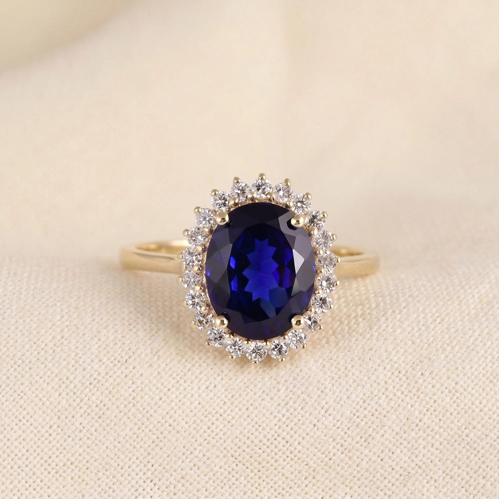 Gold Ring Lab Grown Diamond And Blue Sapphire Wholesale Gold Ring Lab Grown Diamond And Blue Sapphire Wholesale
