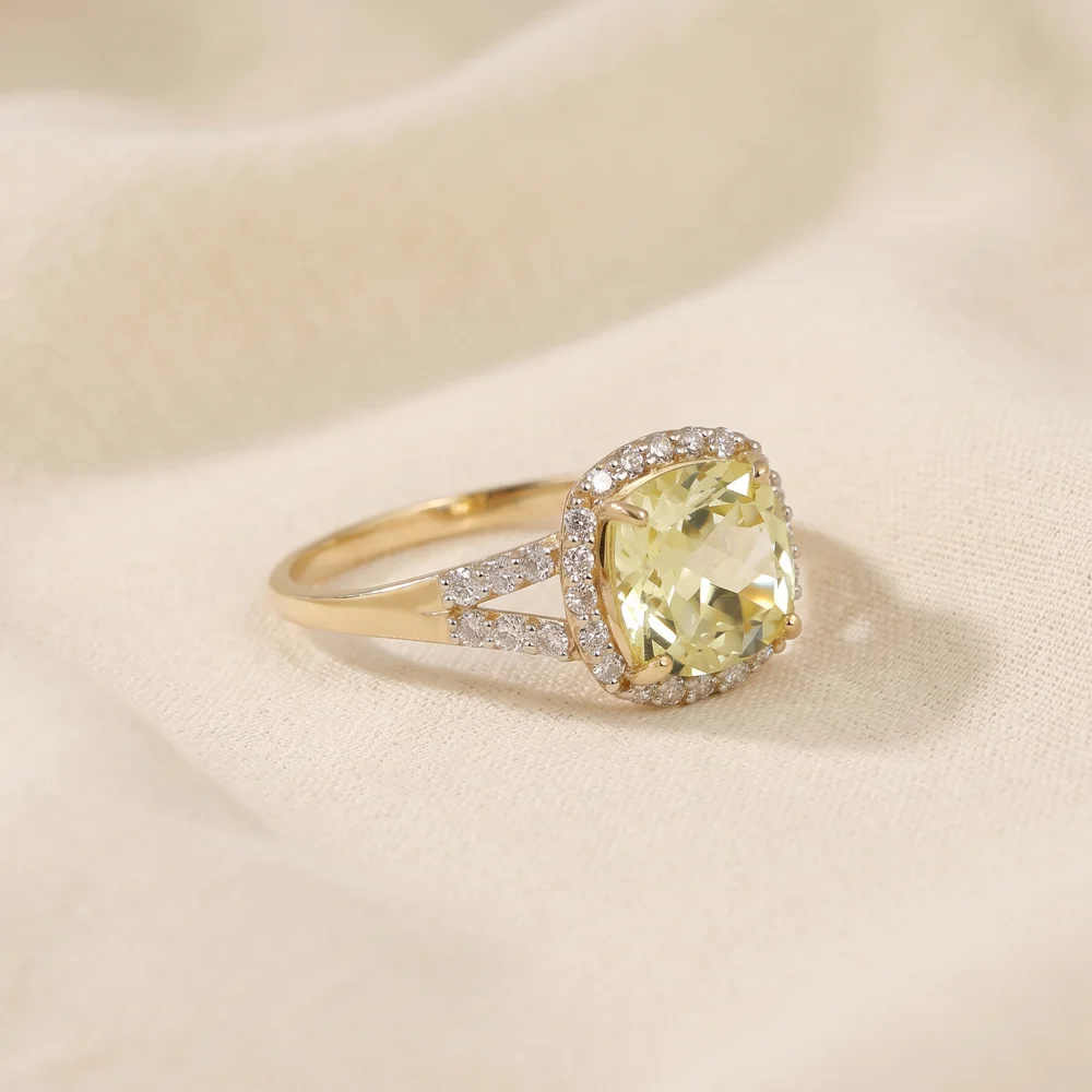 14KT Gold Lab-Grown Yellow Sapphire and Diamond Ring Maker