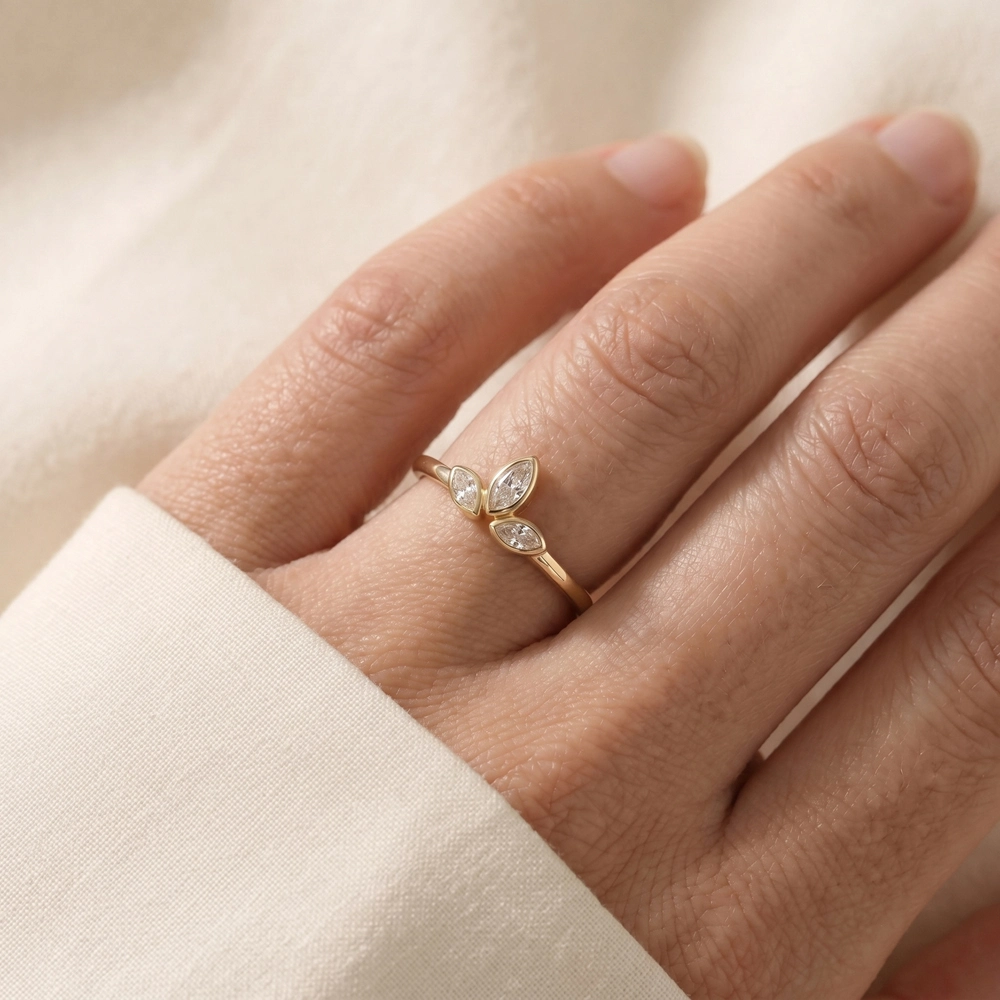 Stunning 9Kt Yellow Gold Ring With Lab Grown Diamond Stunning 9Kt Yellow Gold Ring With Lab Grown Diamond