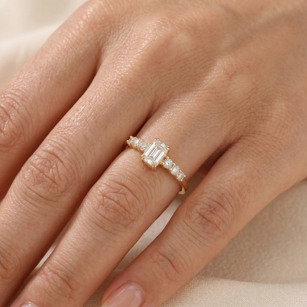 Handcrafted 9Kt Yellow Gold Solitaire Ring Lab Grown Diamond Handcrafted 9Kt Yellow Gold Solitaire Ring Lab Grown Diamond