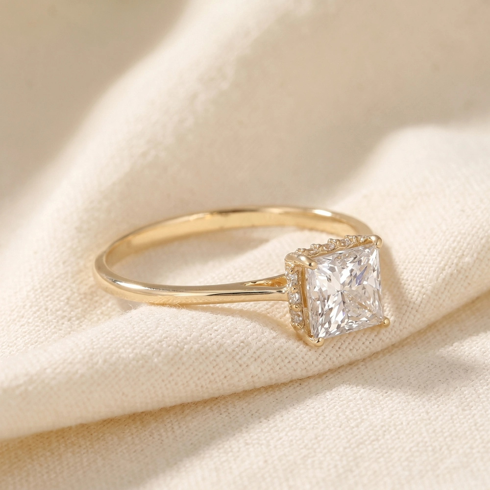 Lab Grown Diamond 9Kt Yellow Gold Solitaire Ring Handcrafted Lab Grown Diamond 9Kt Yellow Gold Solitaire Ring Handcrafted