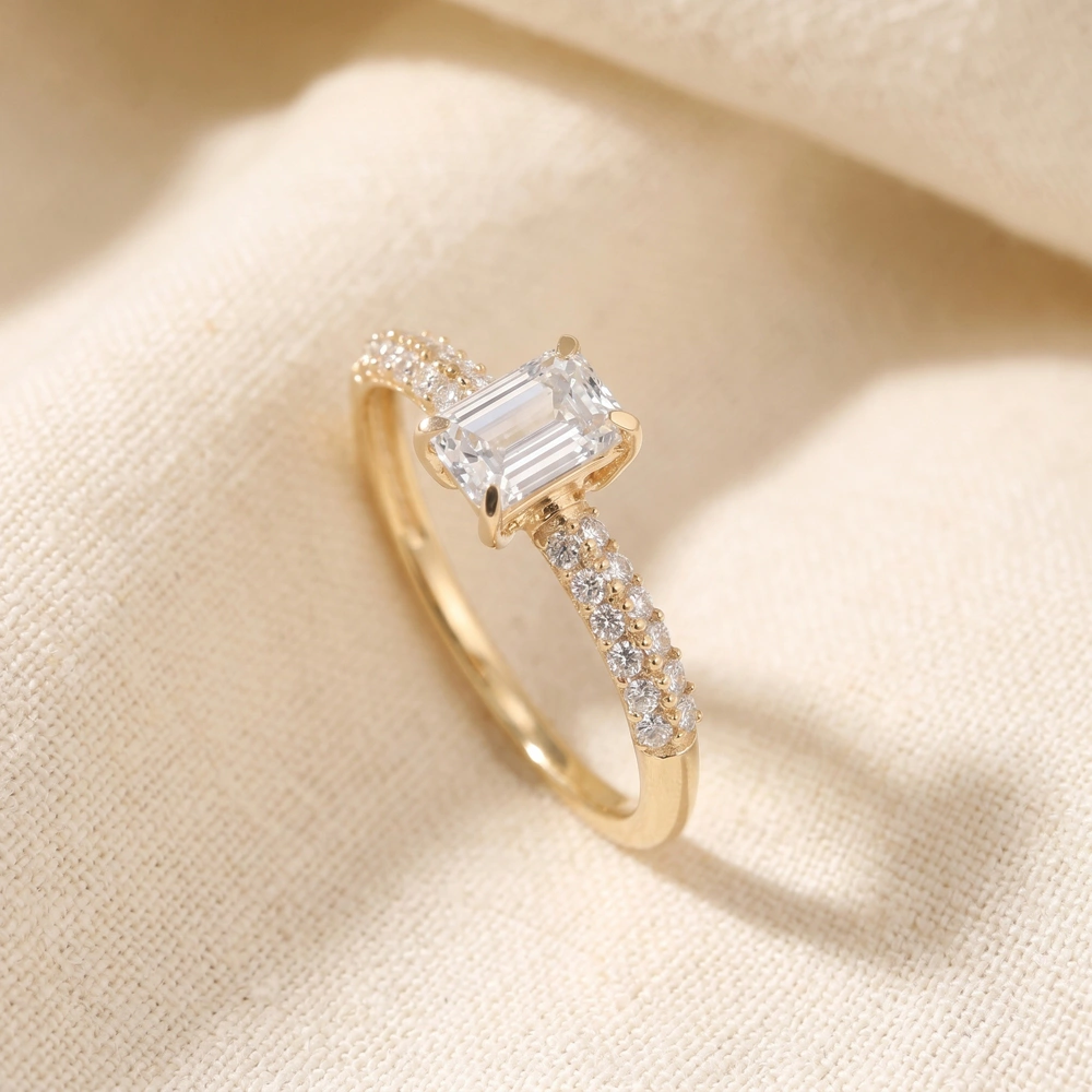 Handcrafted Solitaire Yellow Gold Ring Lab Grown Diamond Handcrafted Solitaire Yellow Gold Ring Lab Grown Diamond