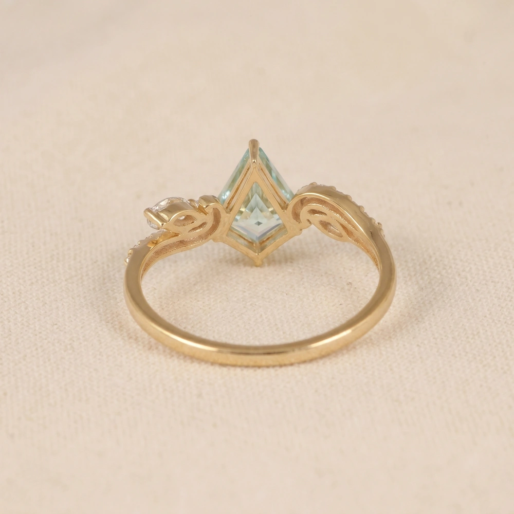 Lab Grown Diamond Paraiba Tourmaline 9Kt Yellow Gold Ring Lab Grown Diamond Paraiba Tourmaline 9Kt Yellow Gold Ring